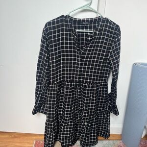 Madewell Black and White Checkered Dress